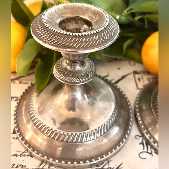 Vintage Elegant Silver-Plated Taper Candle Holders Set/2 - Picture 4 of 6